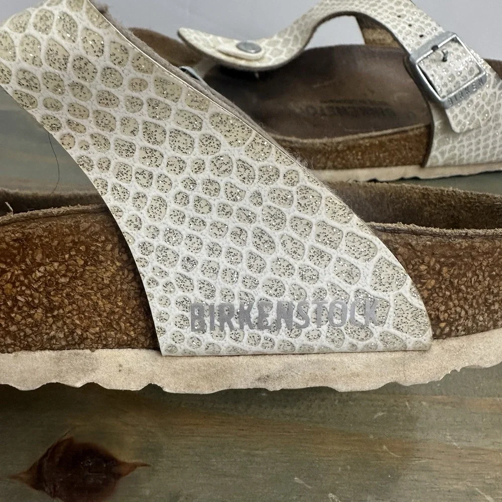 Birkenstock Gizeh Womens 36 / 5-5.5 Glitter Magic Snake Footbed Slide Sandal